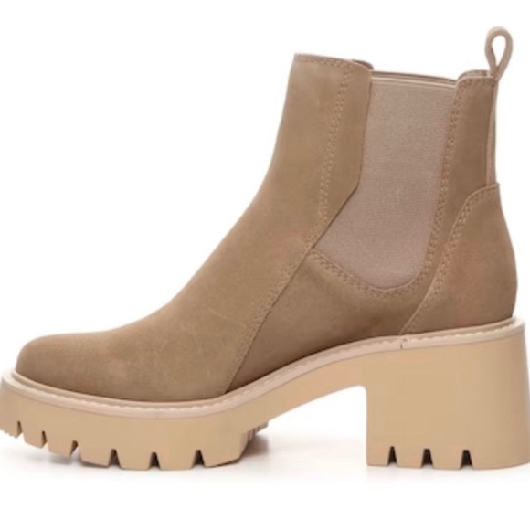 DOLCE VITA Women Leather Suede Lug Chunky Block Heel Platform Ankle Boots Size 9 - Picture 3 of 7